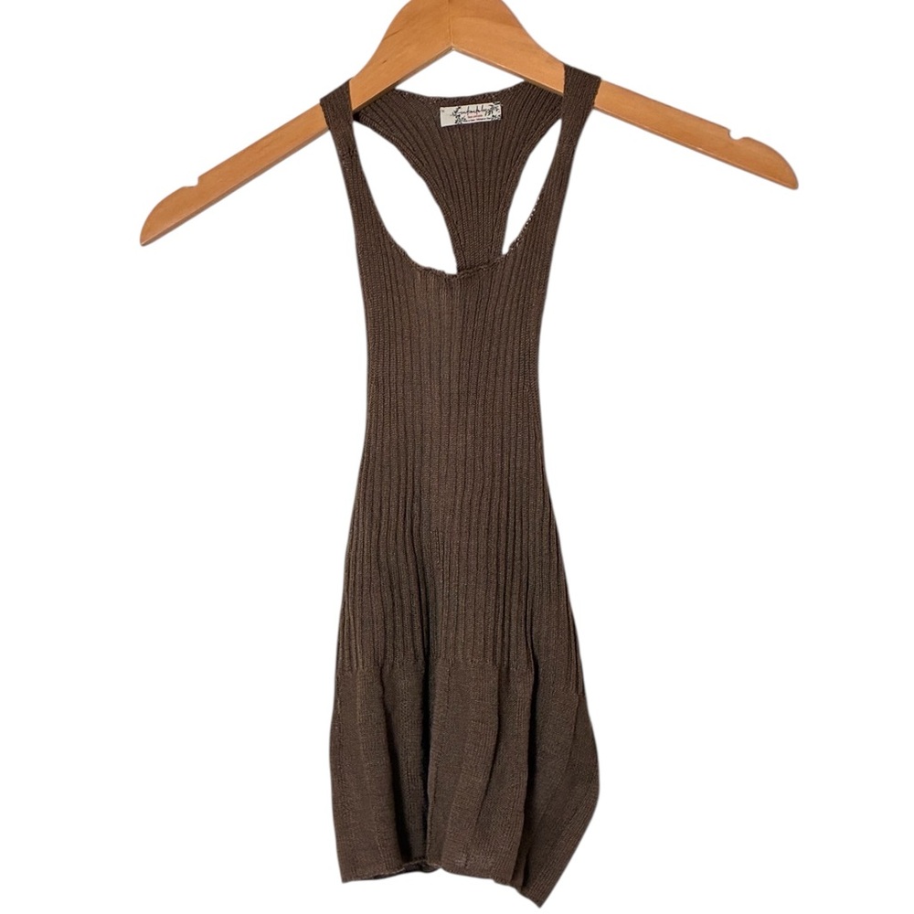 Free People | Like new brown rib knit racerback crop tank top lounge intimates